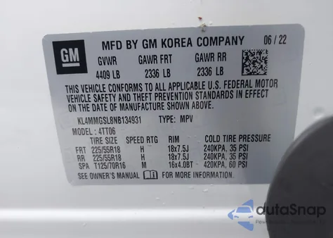 2022 Buick Encore Gx Awd Essence from USA, damaged, VIN KL4MMGSL8NB134931